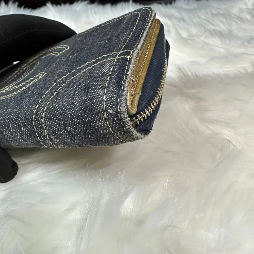 ❌SOLD❌ Authentic Chanel Denim CC Zip Around Zippy Continental Wallet - Picture 16 of 17